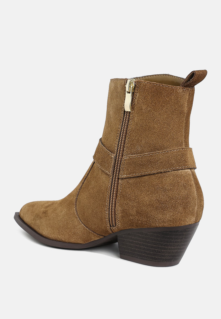 jockey harness detail ankle boots#color_taupe