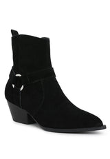 jockey harness detail ankle boots#color_black