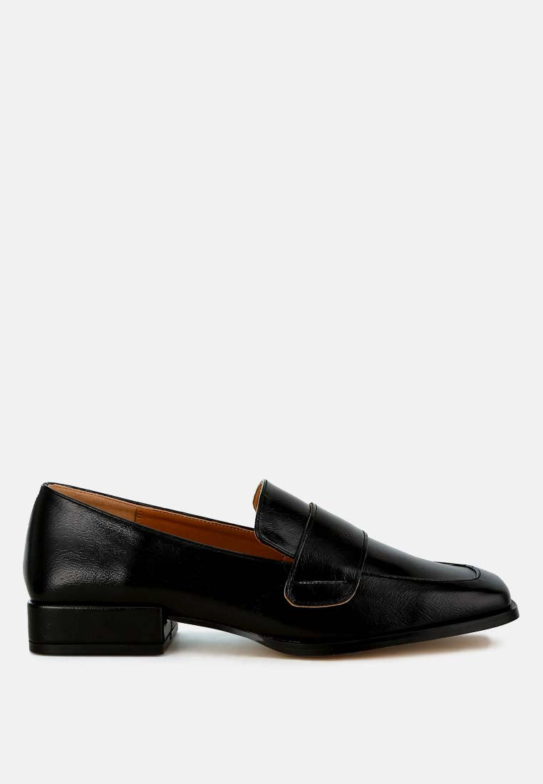 Jongs Metallic Penny Loafers#color_Black