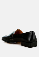 Jongs Metallic Penny Loafers#color_Black