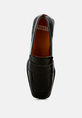 Jongs Metallic Penny Loafers#color_Black