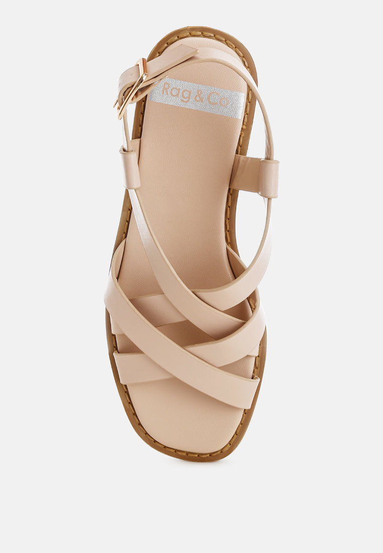 kapaka real leather flat gladiator sandals#color_beige