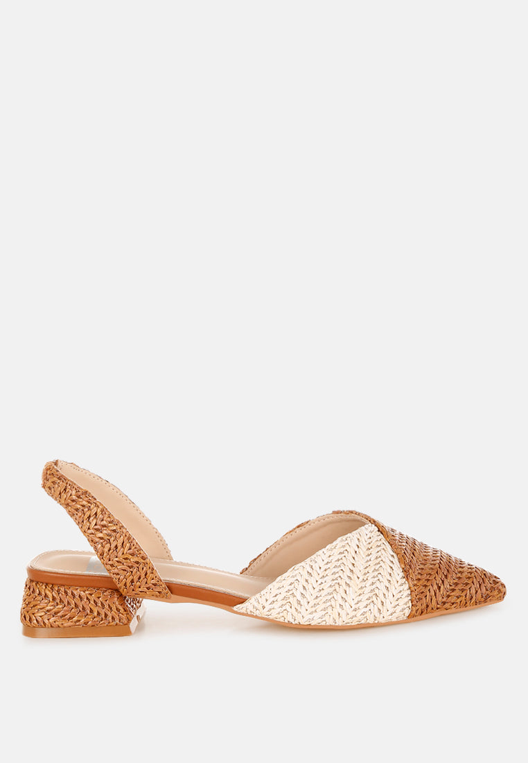 kinjay pointy toe slingback sandals#color_tan