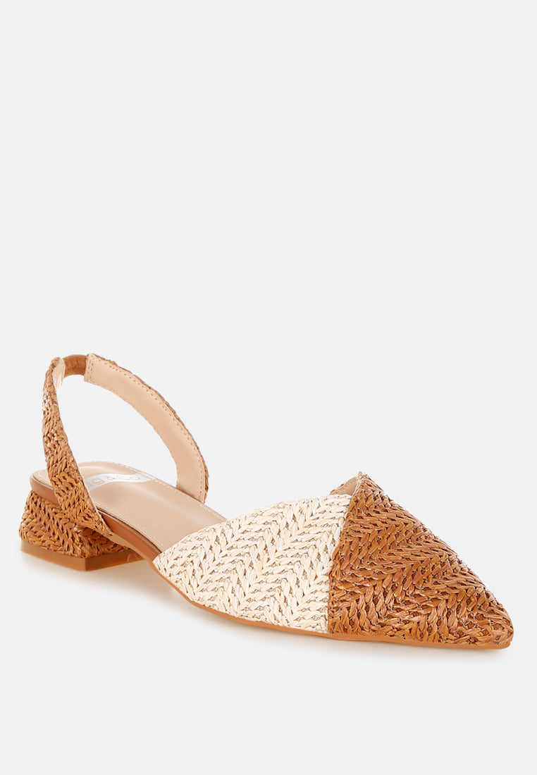 kinjay pointy toe slingback sandals#color_tan