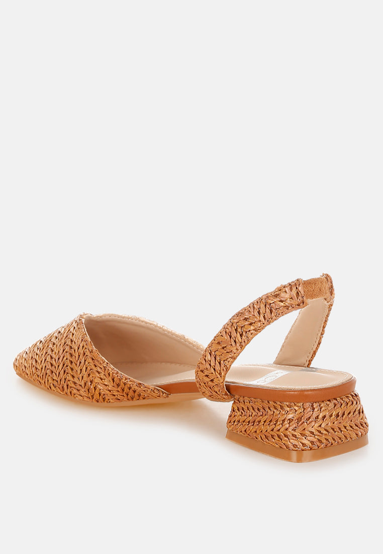 kinjay pointy toe slingback sandals#color_tan