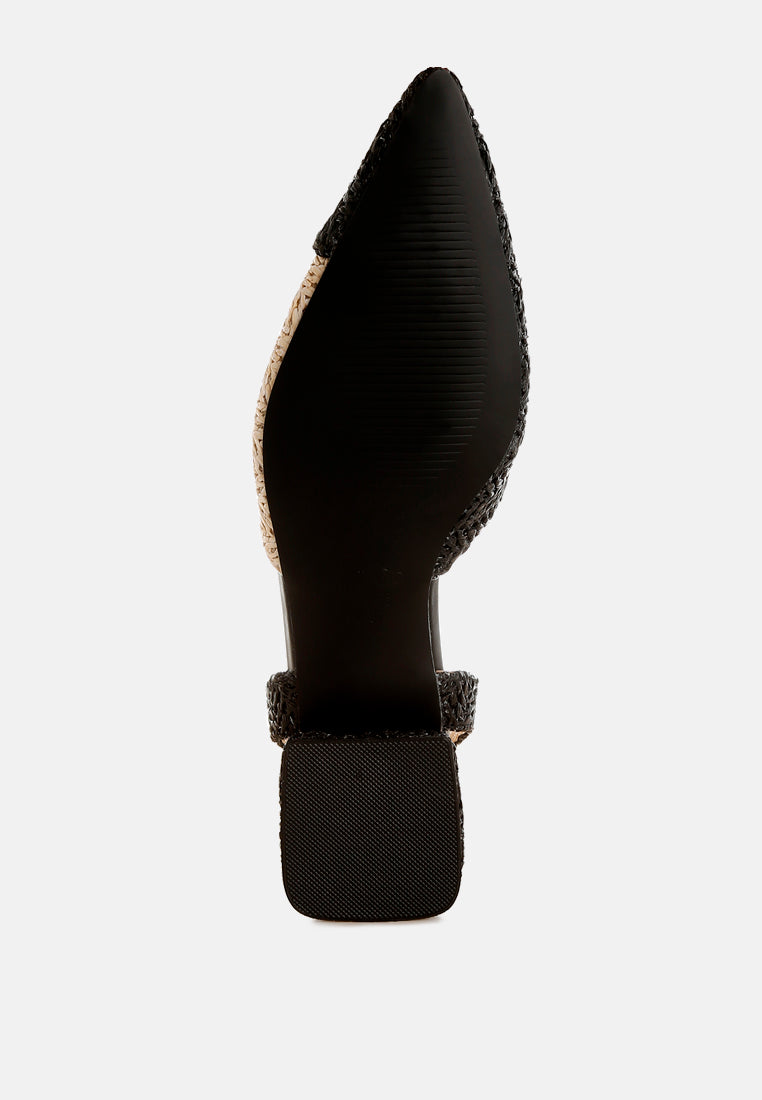 kinjay pointy toe slingback sandals#color_black