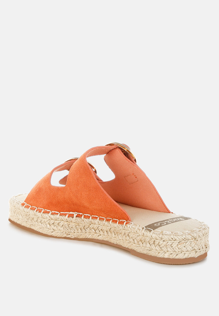 kuopa genuine soft leather espadrille flatform sandals#color_tan