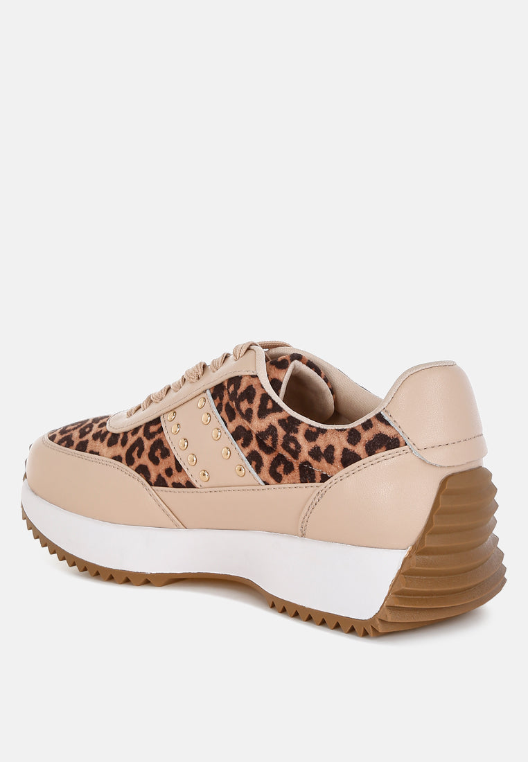 lepark real leather leopard print sneakers#color_beige