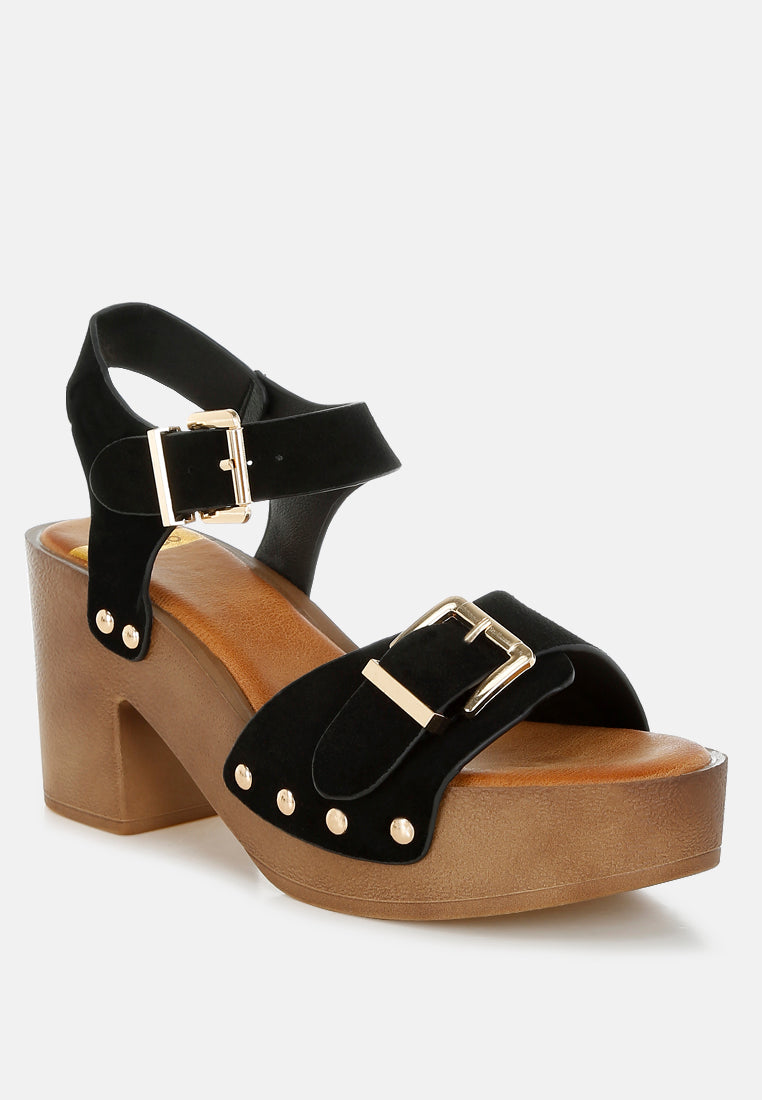 lhasa real suede leather clog sandals#color_black