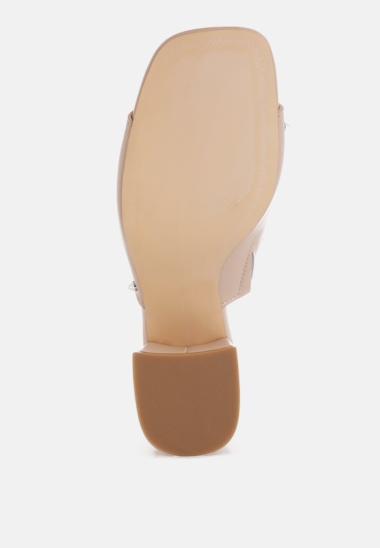 lomela stud embellished block heel slip ons#color_beige