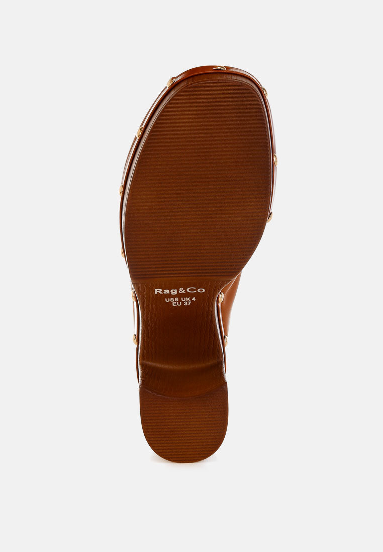 Lyrac Recycled Leather Platform Clogs#color_tan