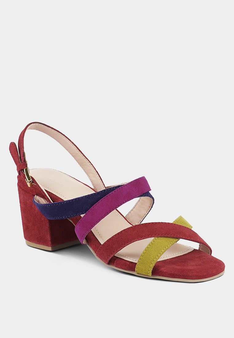 MON-LAPIN High Block Heel Leather Sandal#color_red-multi