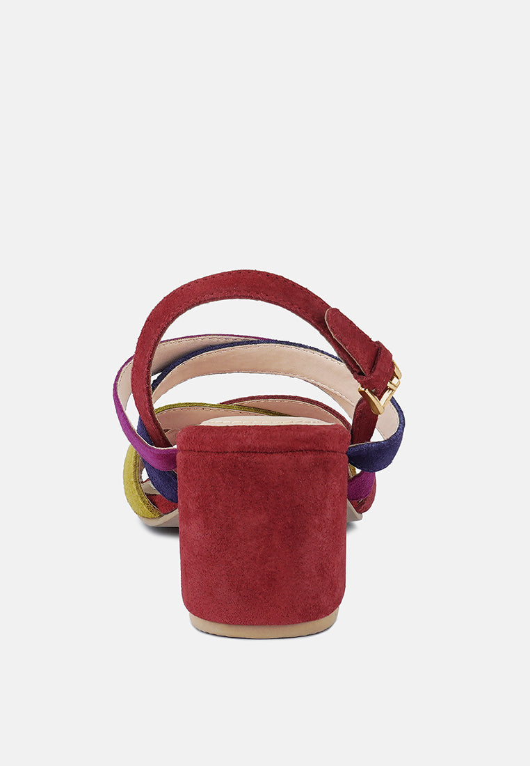 MON-LAPIN High Block Heel Leather Sandal#color_red-multi