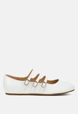 macarina triple strap mary jane sandals#color_white