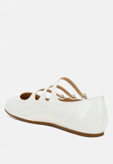 macarina triple strap mary jane sandals#color_white