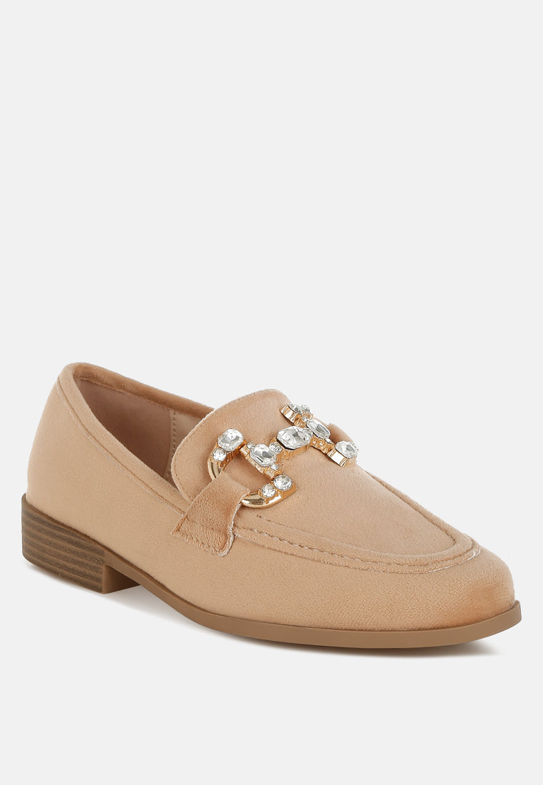 maestro diamante embellished horsebit loafers#color_beige