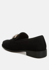 maestro diamante embellished horsebit loafers#color_black