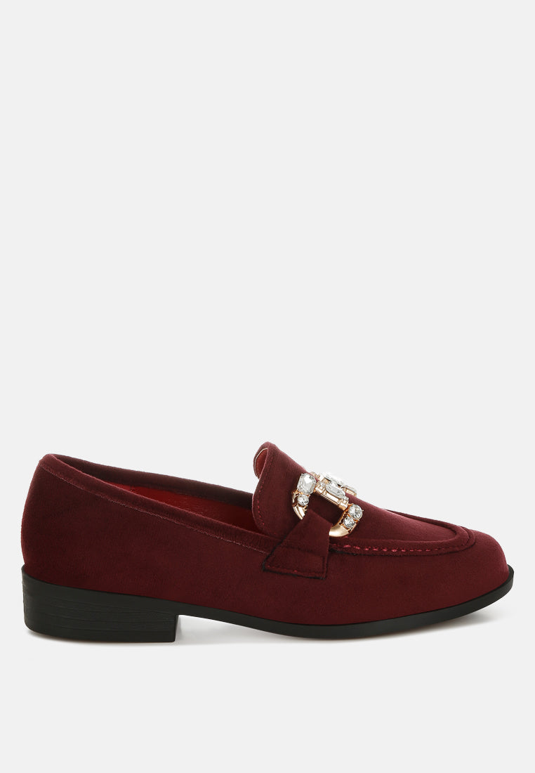 maestro diamante embellished horsebit loafers#color_burgundy