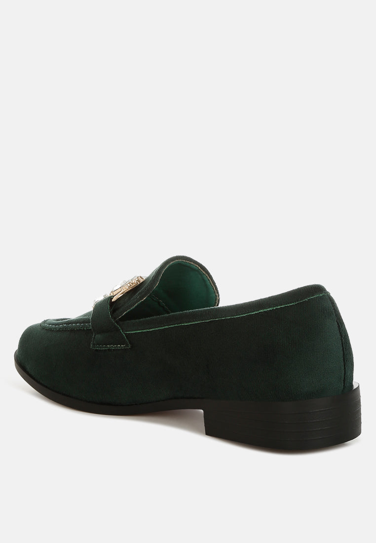 maestro diamante embellished horsebit loafers#color_green