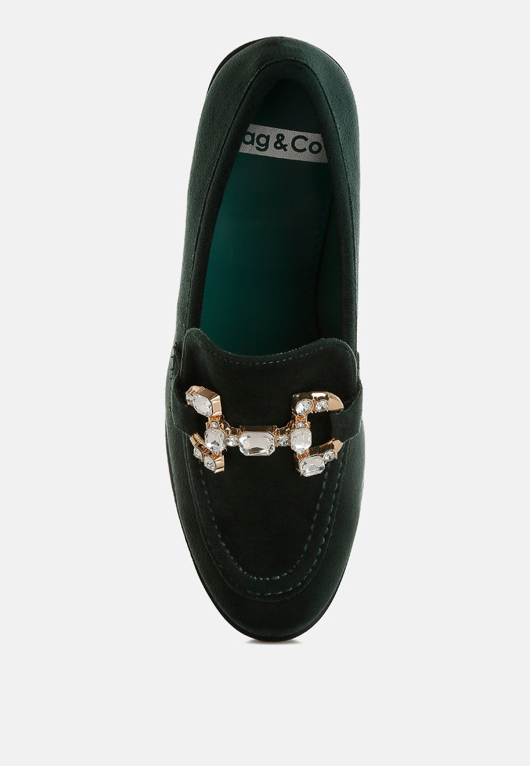 maestro diamante embellished horsebit loafers#color_green