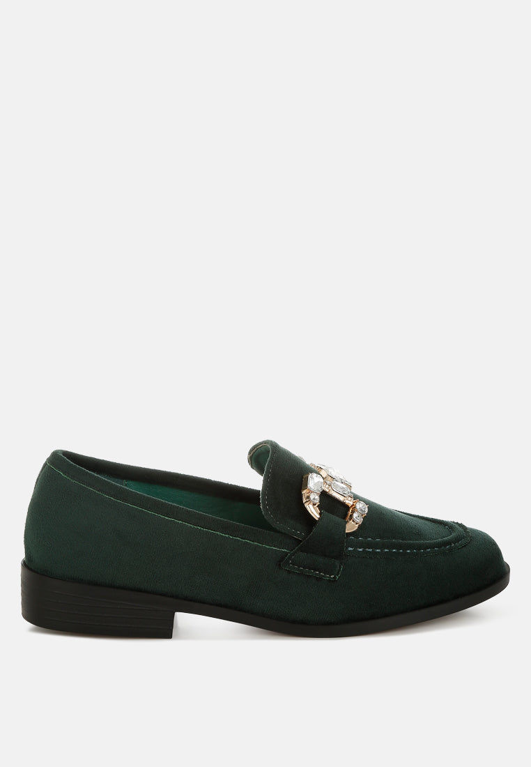 maestro diamante embellished horsebit loafers#color_green