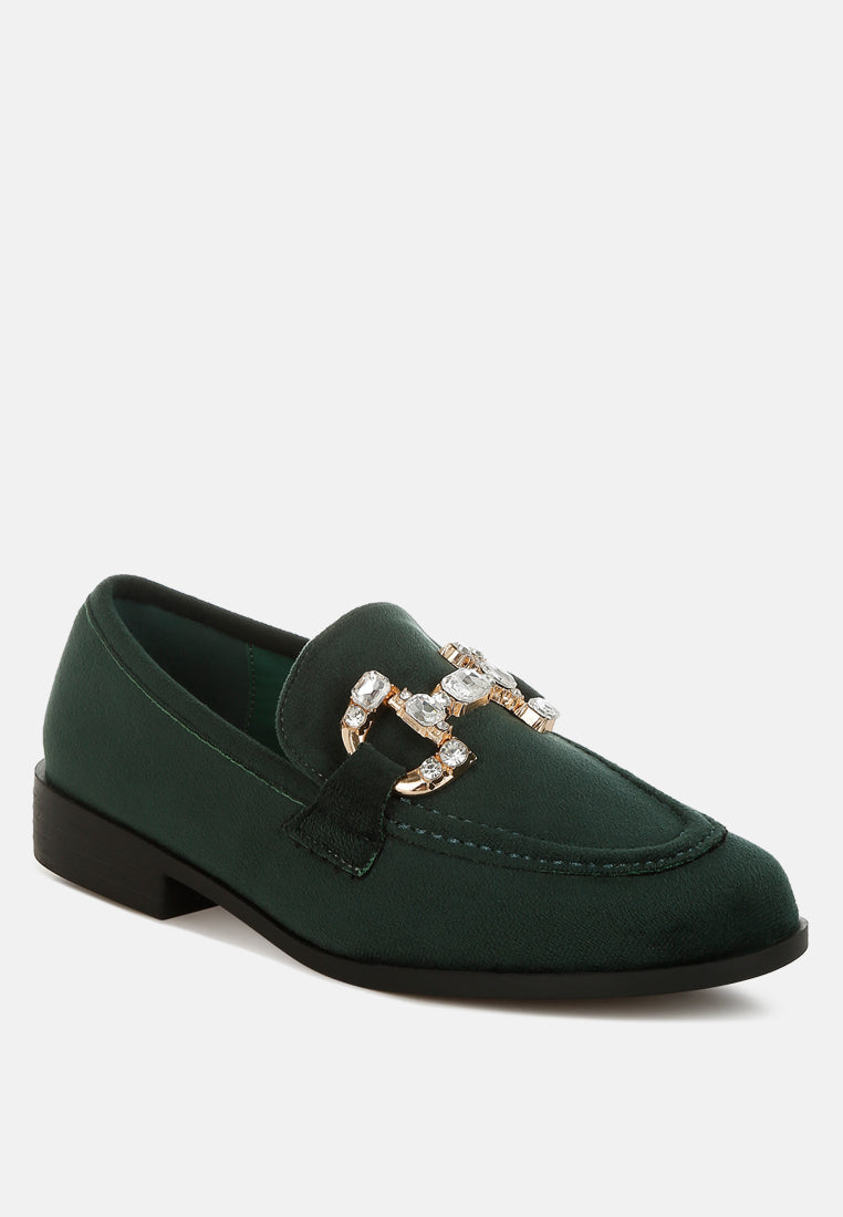 maestro diamante embellished horsebit loafers#color_green