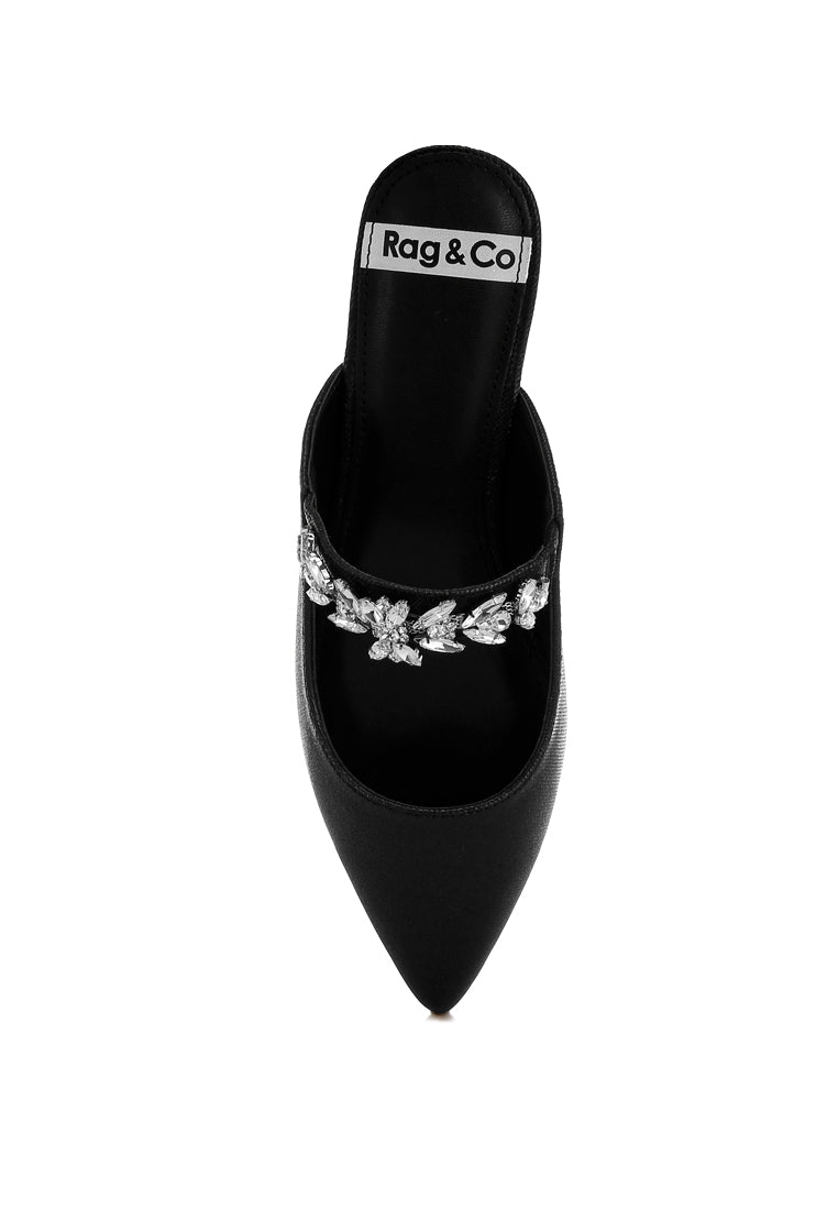 magnum diamante strap glitter mules#color_black