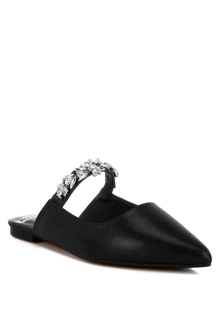 magnum diamante strap glitter mules#color_black