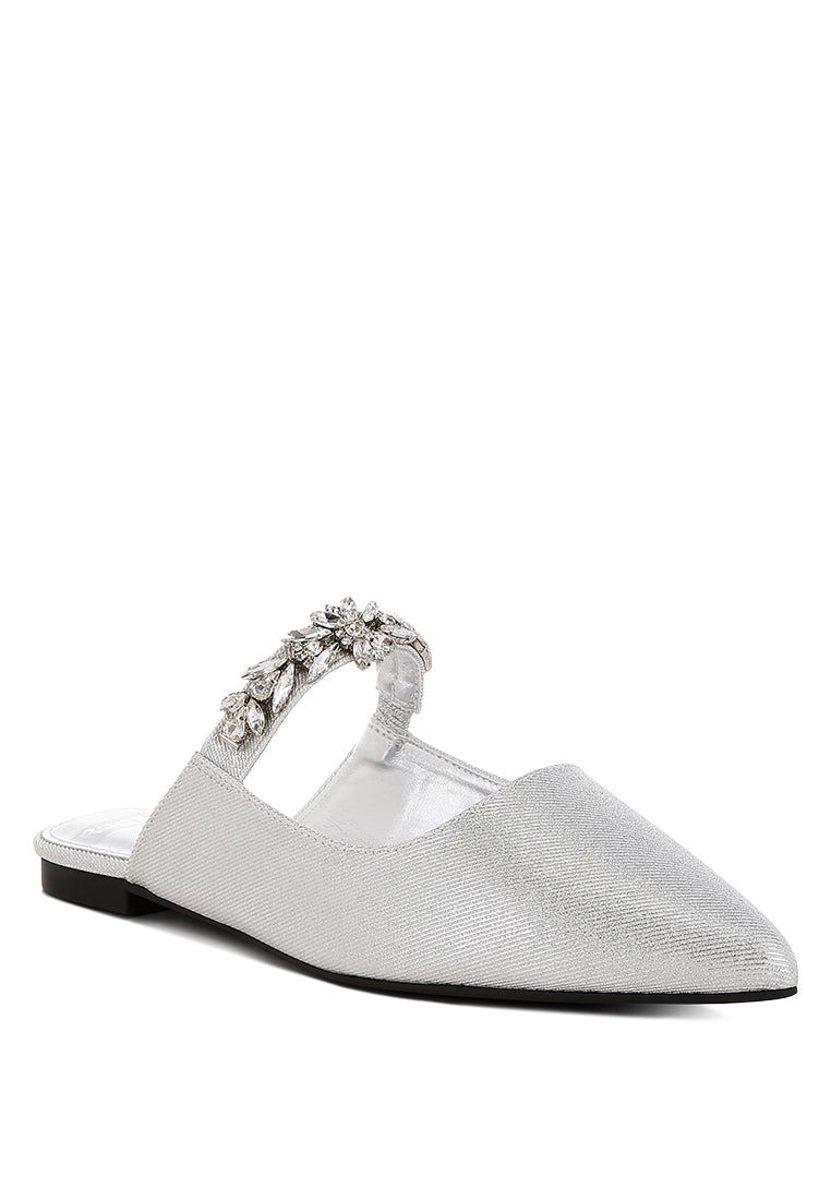 magnum diamante strap glitter mules#color_silver