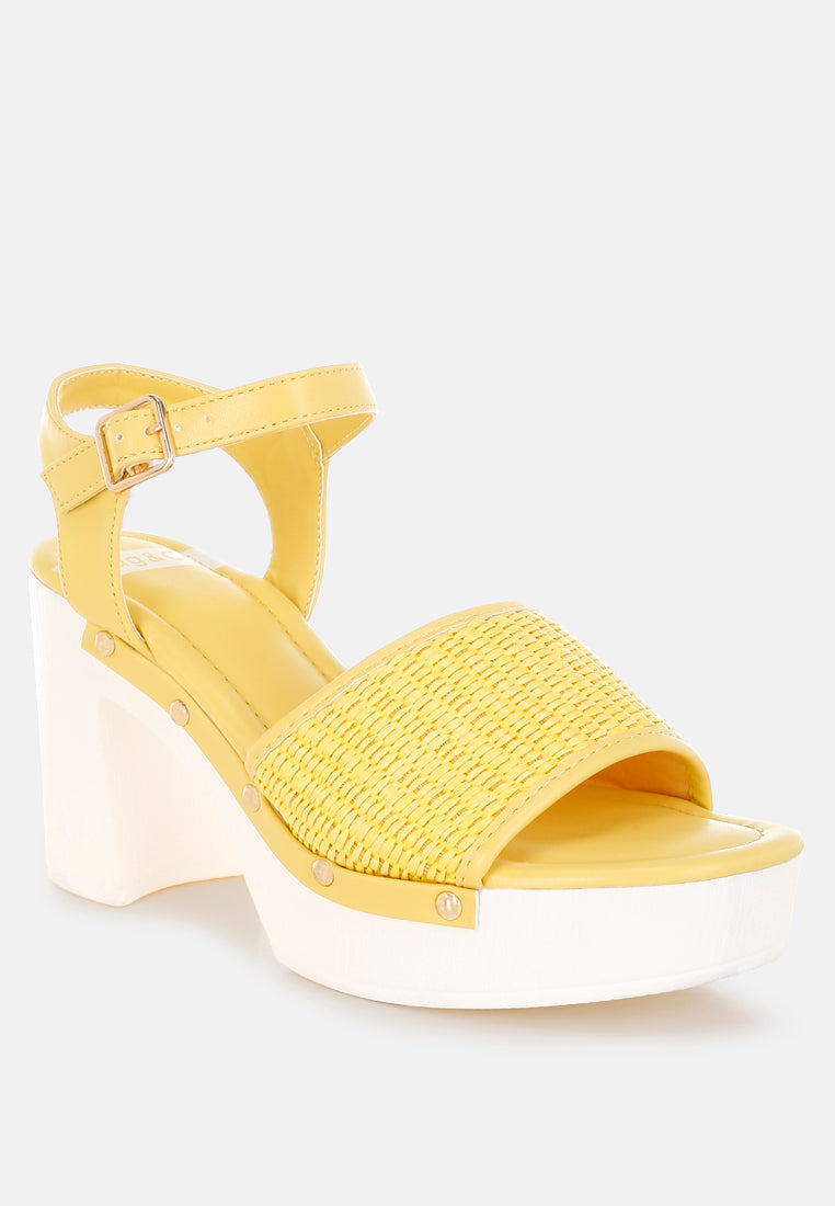 mazaro raffia chunky sandals#color_yellow