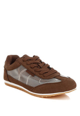 milon microfiber & mesh sneakers#color_brown