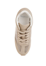 milon microfiber & mesh sneakers#color_beige