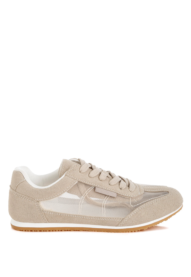 milon microfiber & mesh sneakers#color_beige