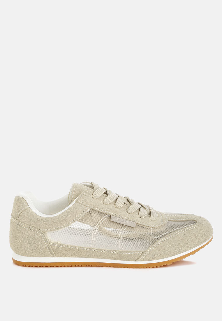 milon microfiber & mesh sneakers#color_beige