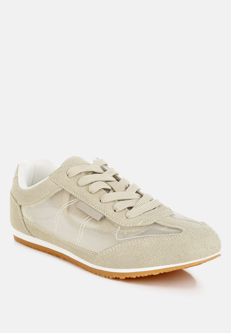 milon microfiber & mesh sneakers#color_beige