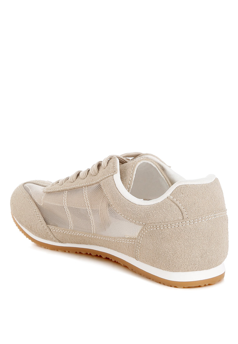 milon microfiber & mesh sneakers#color_beige