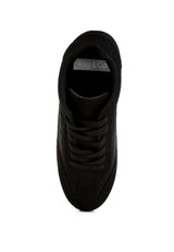 milon microfiber & mesh sneakers#color_black