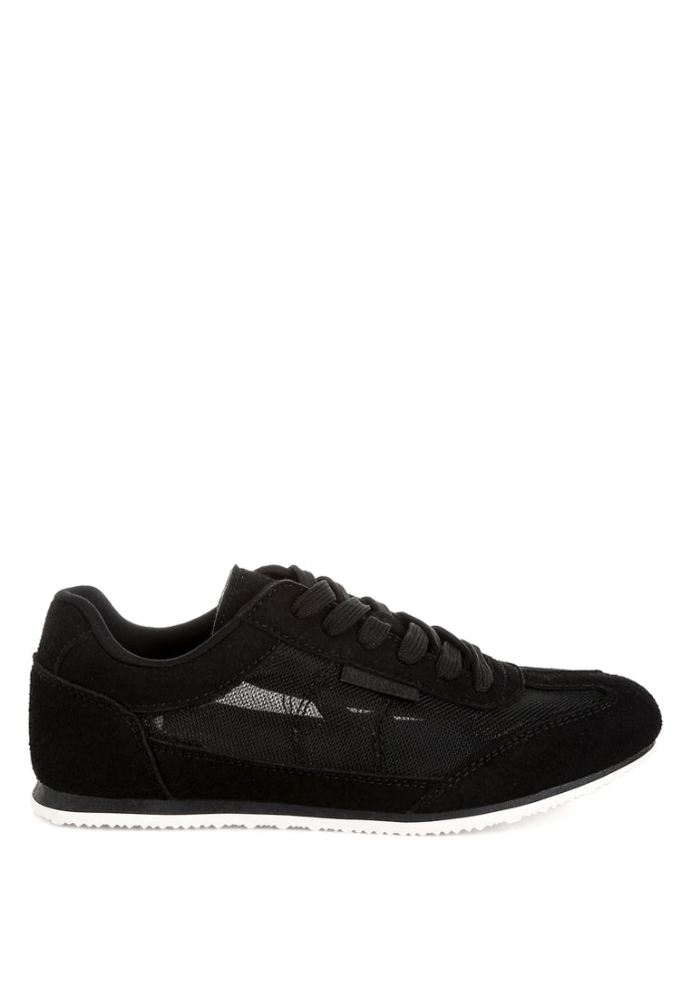 milon microfiber & mesh sneakers#color_black