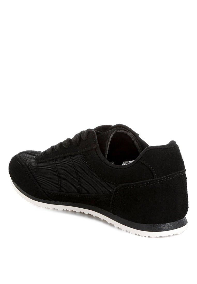 milon microfiber & mesh sneakers#color_black