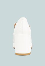 Morgan Metallic Embellishment Leather Platform Loafers in White#color_white