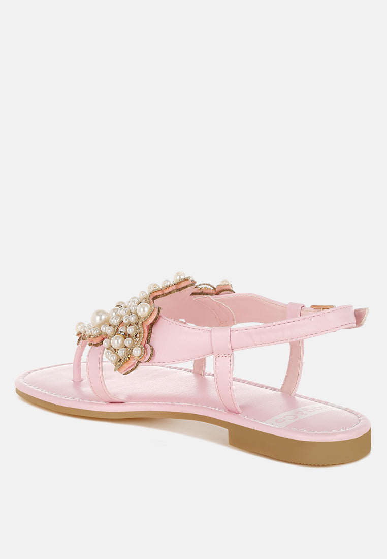 nayasa pn buckle pearls flats#color_pink