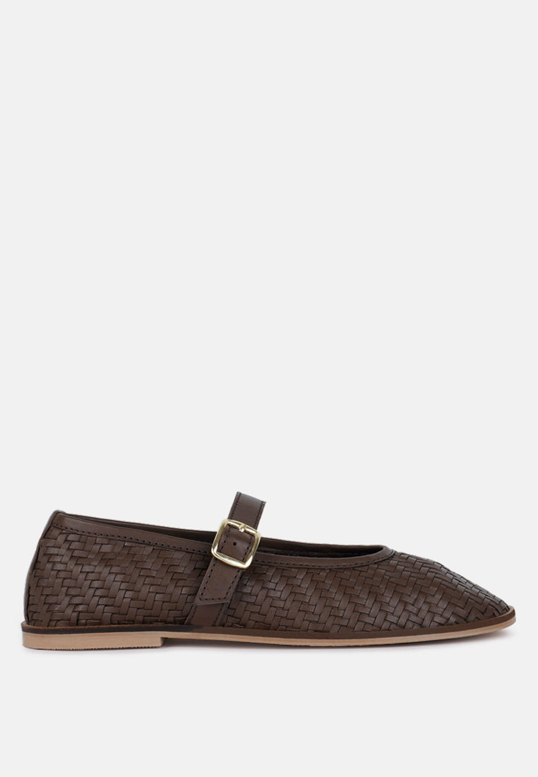 nazuka handcrafted real suede leather flats#color_brown