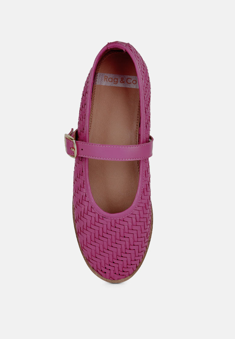 nazuka handcrafted real suede leather flats#color_fuchsia