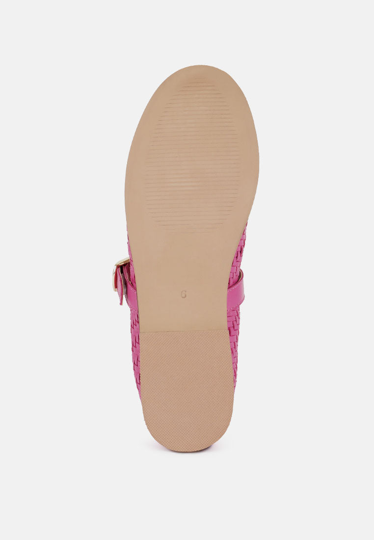 nazuka handcrafted real suede leather flats#color_fuchsia