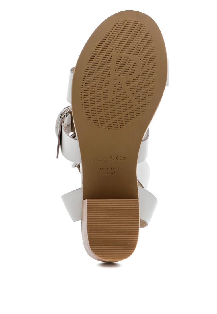 nella stacked heel leather sandal#color_white