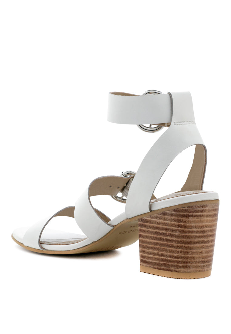 nella stacked heel leather sandal#color_white