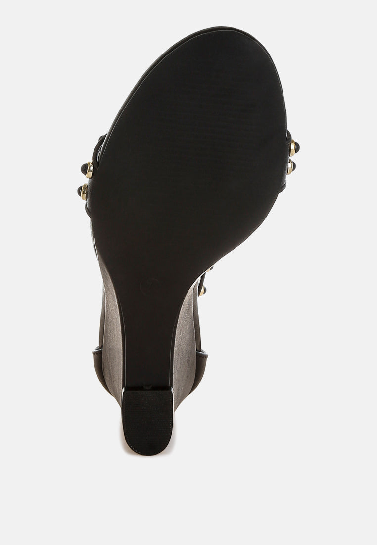 nidara studs embellished genuine leather sandals#color_black