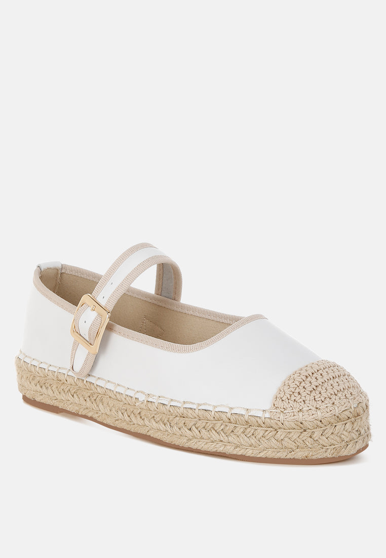 ostac genuine leather mary jane espradrilles#color_white