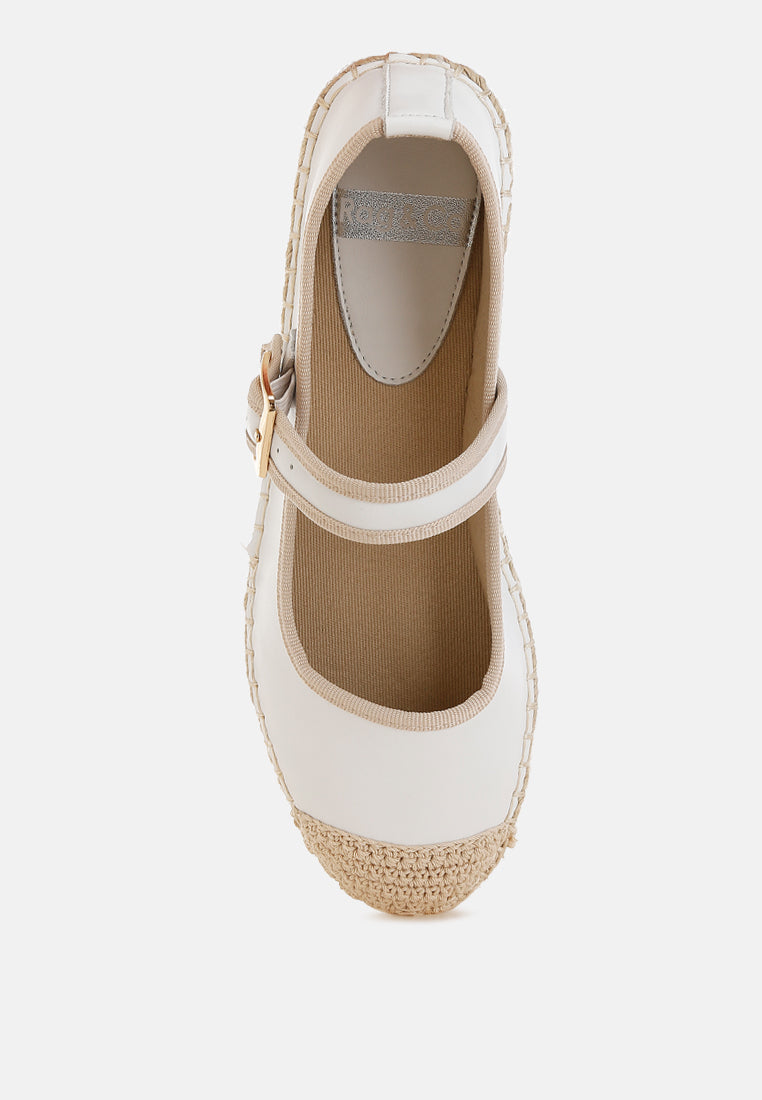 ostac genuine leather mary jane espradrilles#color_white