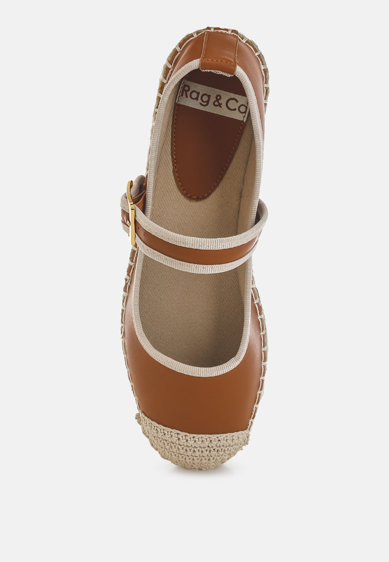 ostac genuine leather mary jane espradrilles#color_tan